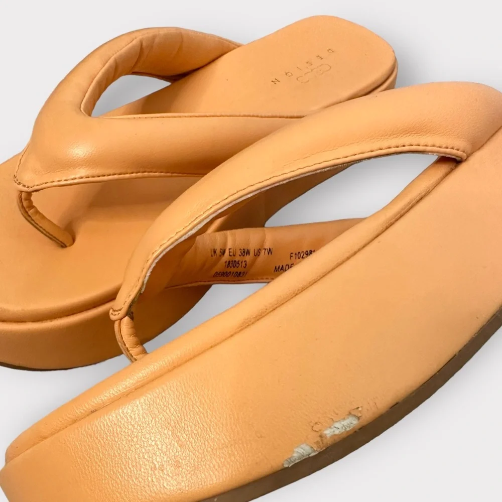 ASOS Pastel orange, platform flip flops - Picture 8 of 8